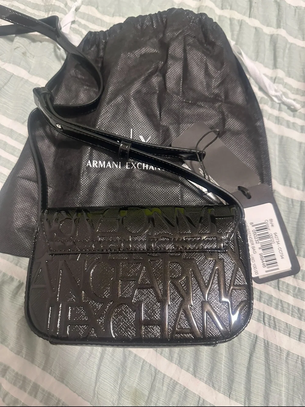 NWT Armani Exchange Liz Embossed Logo Crossbody Bag